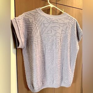 Vintage Patterned Short Sleeve Sweater